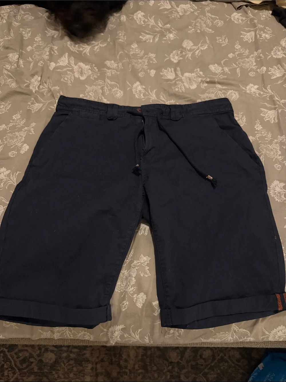 PiazzaItalia Navy Flat-Front Casual Shorts